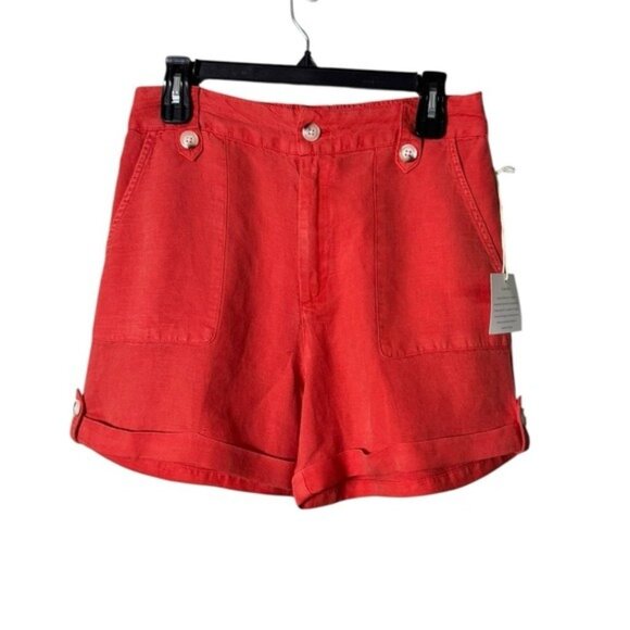 Cynthia Rowely Womens Linen Shorts Size 6 Lagom Beachy Preppy Festival Coastal - Picture 1 of 7